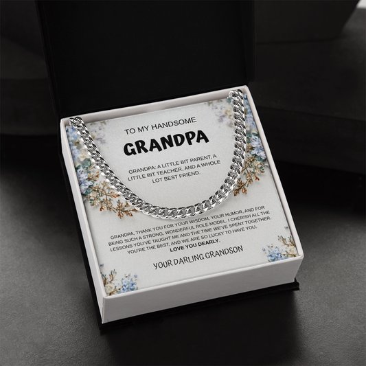 My Handsome Grandpa Cuban Link Necklace From Grandson