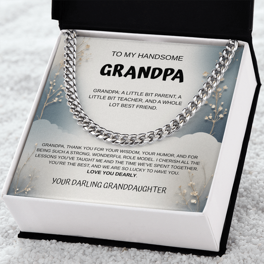 My Handsome Grandpa Cuban Link Necklace From Granddaughter