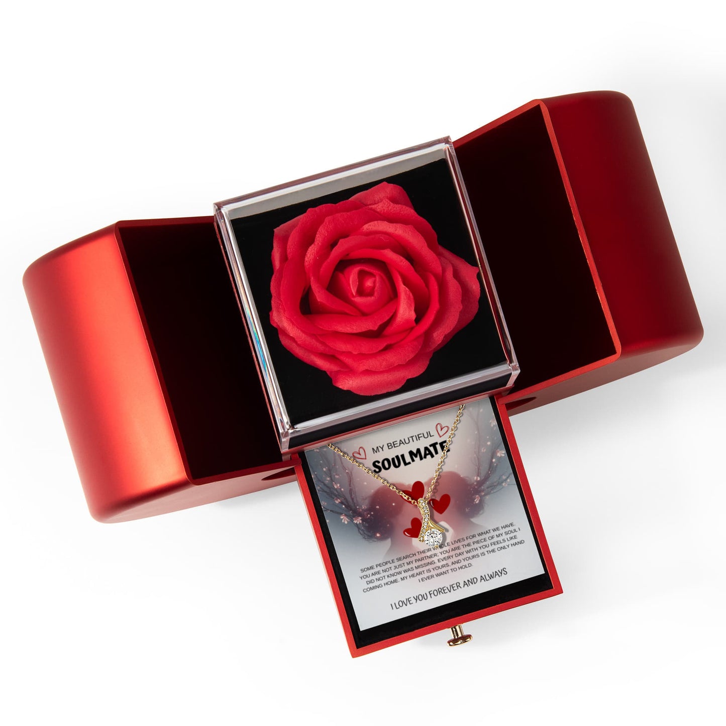 My Beautiful Soulmate Necklace & Heart Box Gift Set