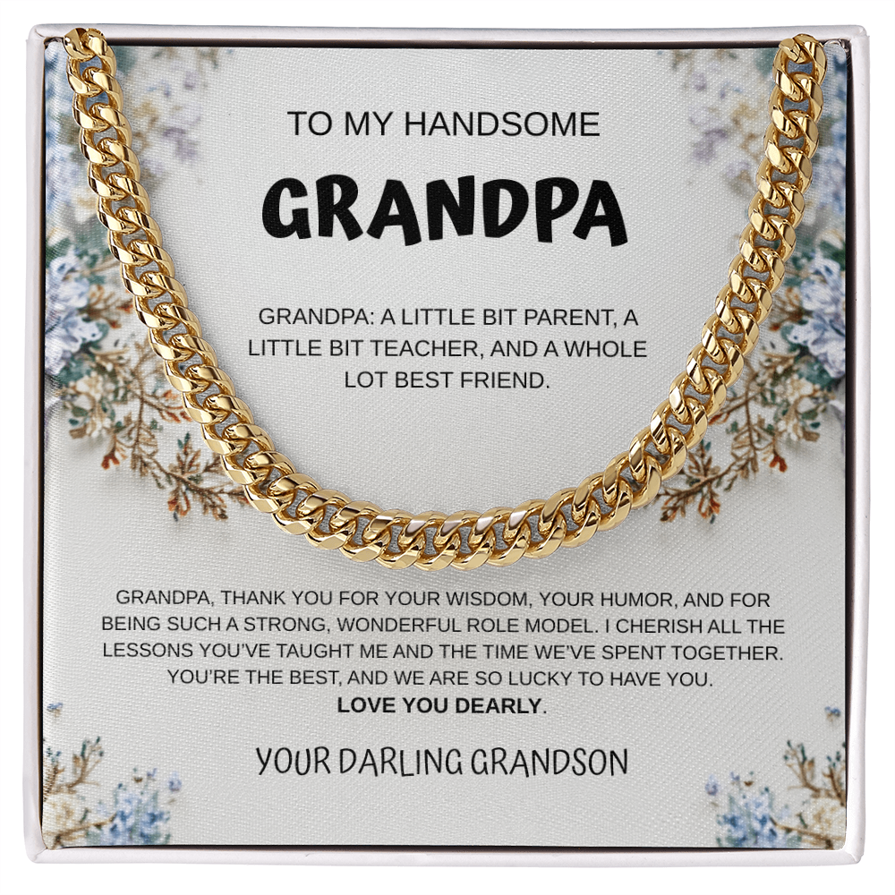 My Handsome Grandpa Cuban Link Necklace From Grandson