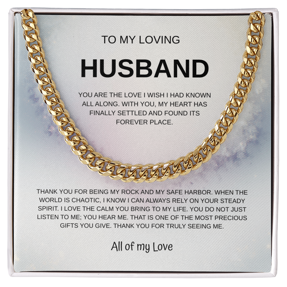 To My Loving Husband Cuban Link Necklace