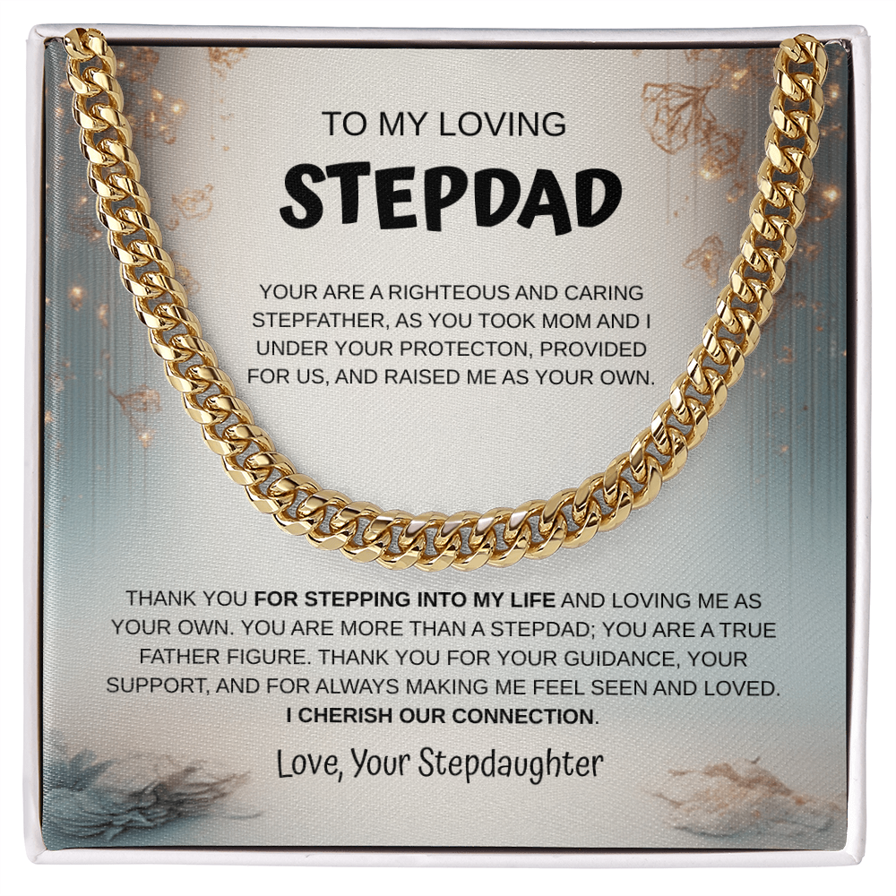 My Loving Stepdad Cuban Link Necklace From Stepdaughter