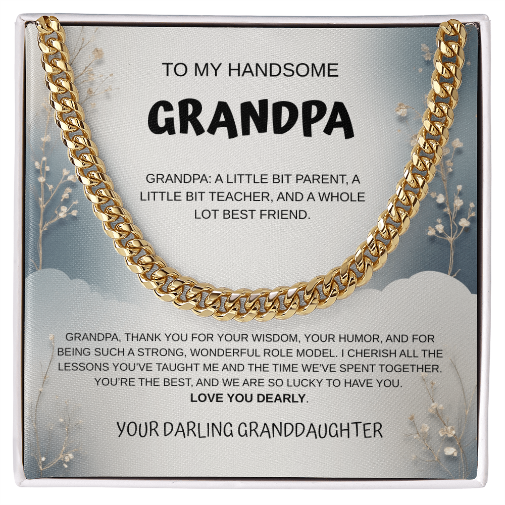 My Handsome Grandpa Cuban Link Necklace From Granddaughter