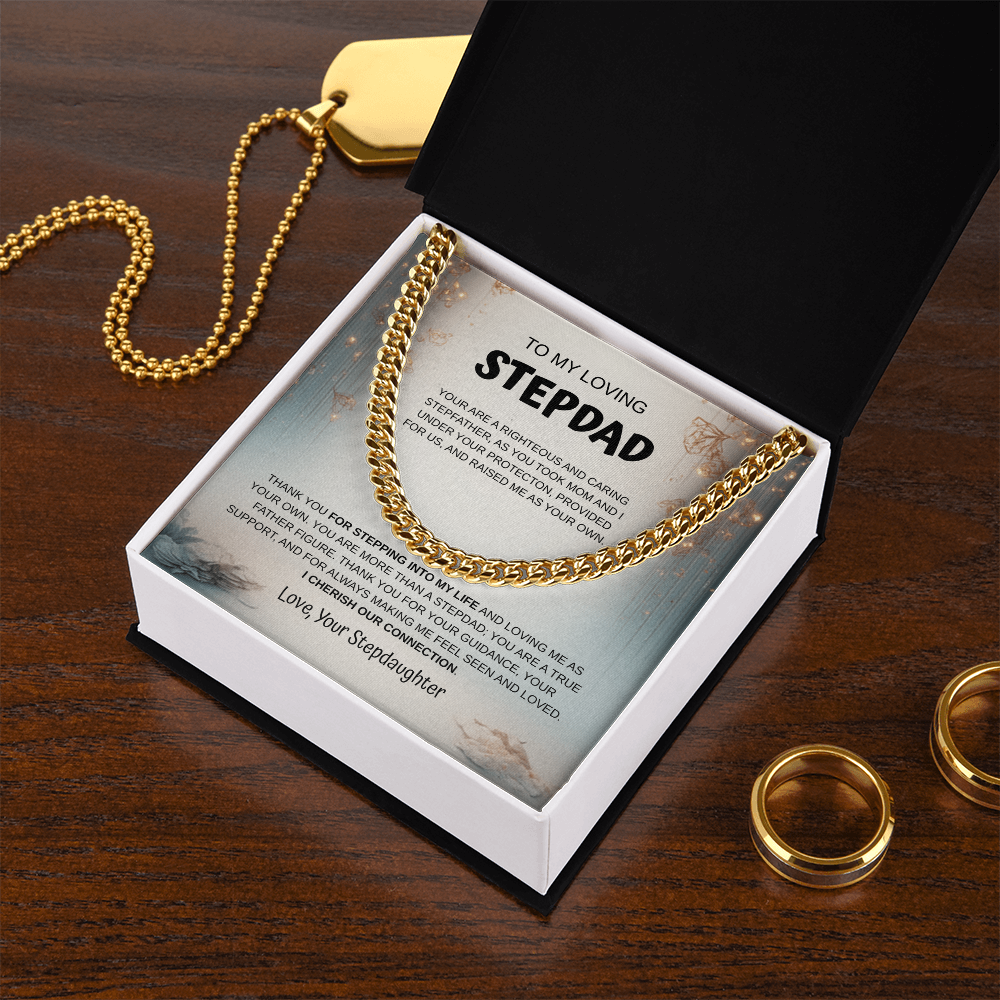 My Loving Stepdad Cuban Link Necklace From Stepdaughter