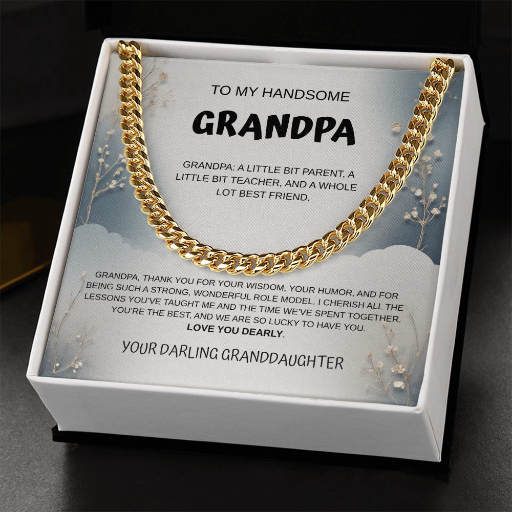 My Handsome Grandpa Cuban Link Necklace From Granddaughter