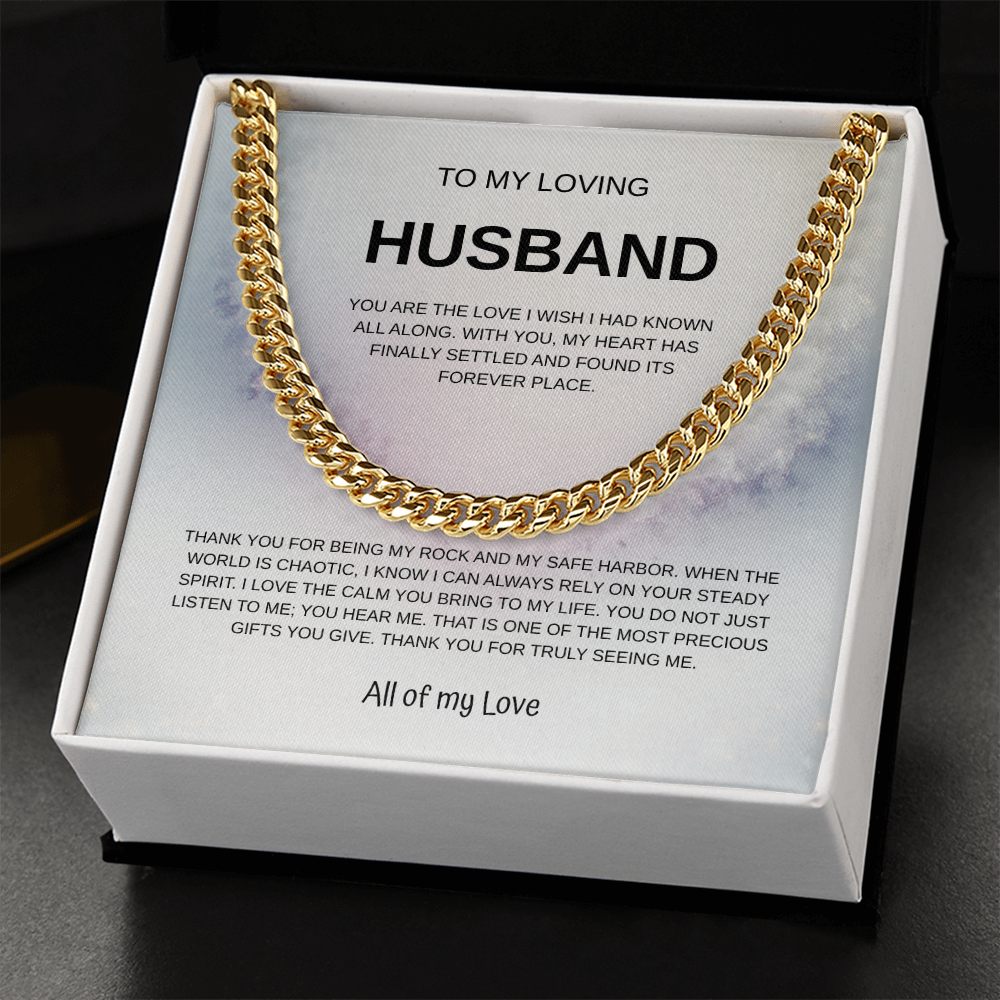 To My Loving Husband Cuban Link Necklace
