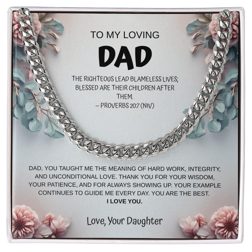 To My Loving Dad Necklace From Daughter