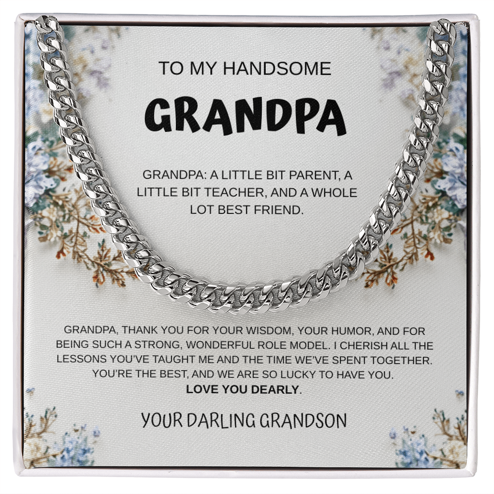 My Handsome Grandpa Cuban Link Necklace From Grandson