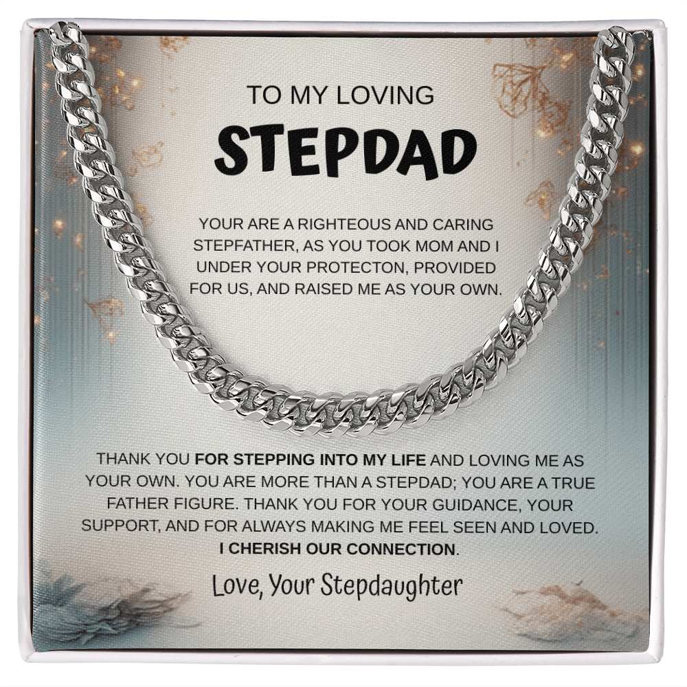 My Loving Stepdad Cuban Link Necklace From Stepdaughter