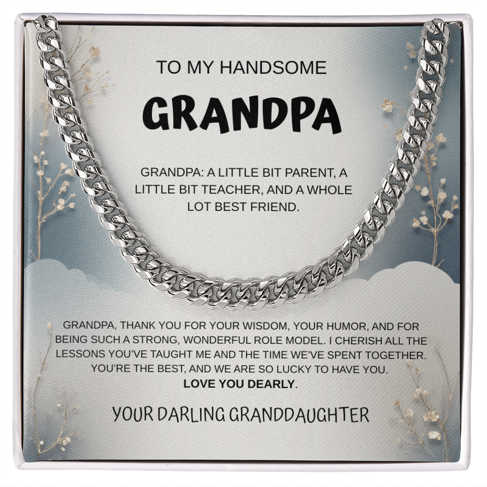 My Handsome Grandpa Cuban Link Necklace From Granddaughter