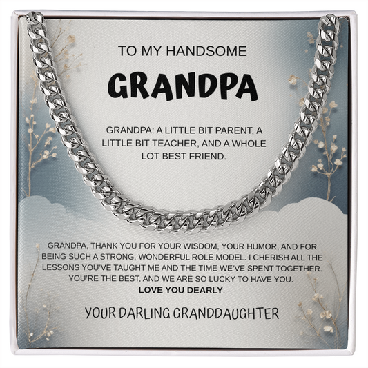 My Handsome Grandpa Cuban Link Necklace From Granddaughter