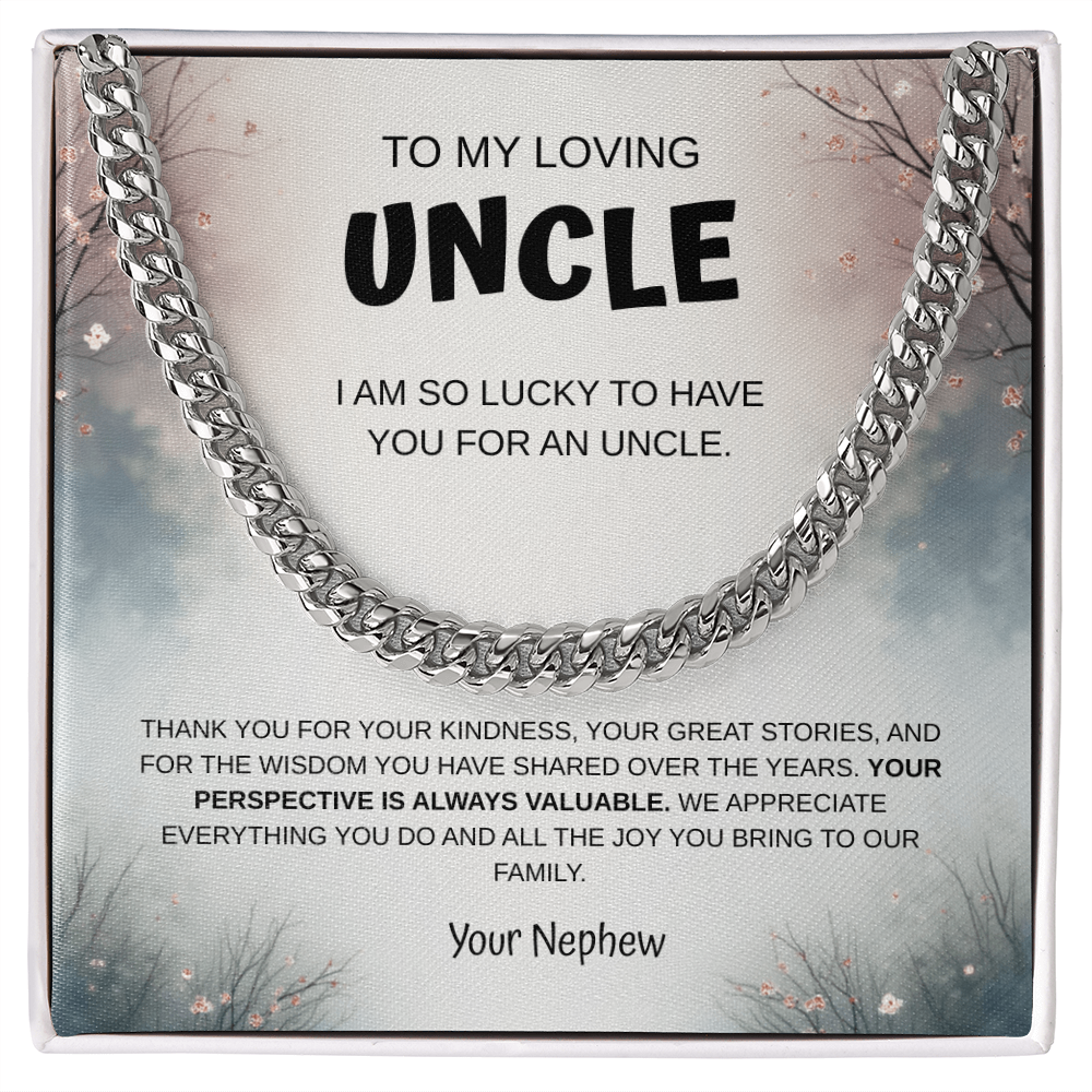 To My Loving Uncle Necklace From Nephew