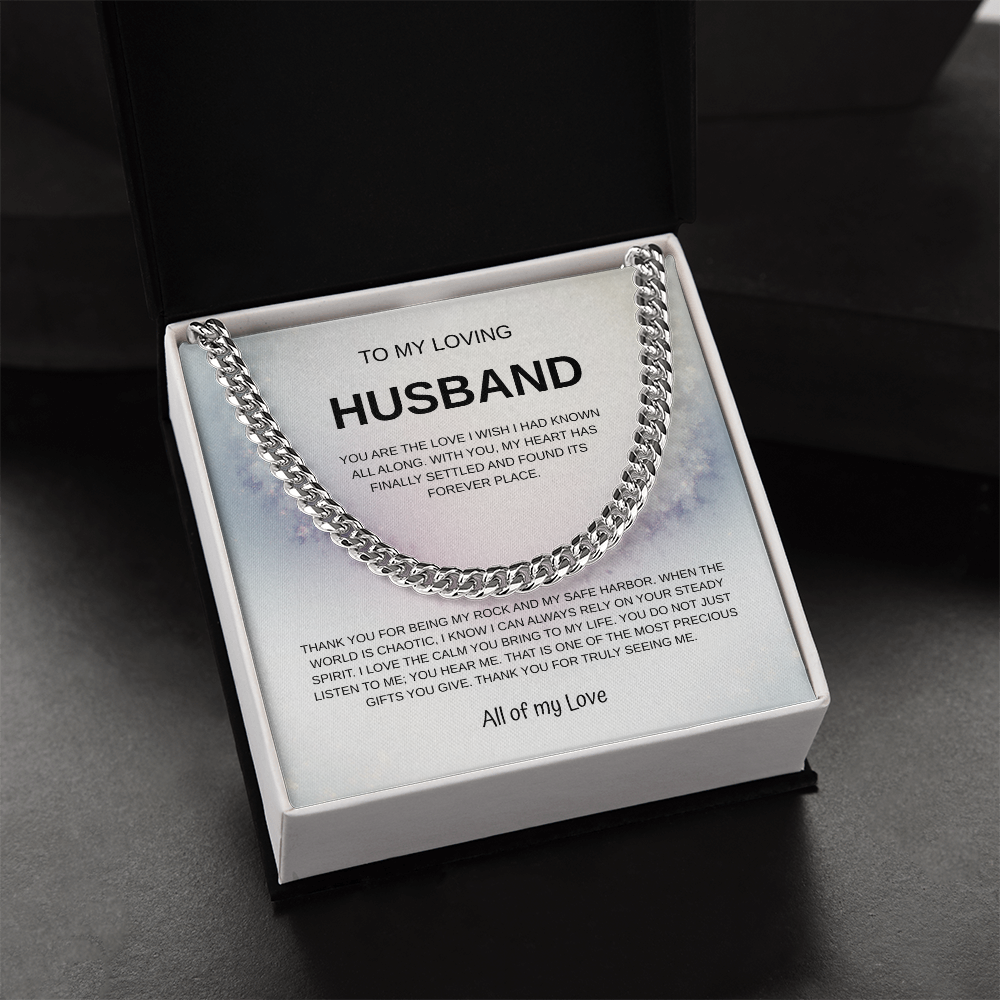 To My Loving Husband Cuban Link Necklace