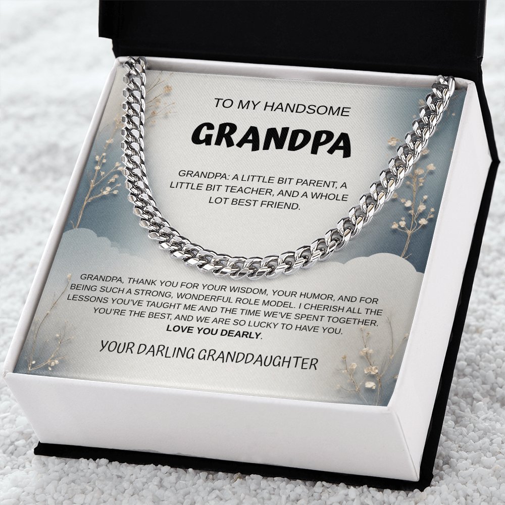 My Handsome Grandpa Cuban Link Necklace From Granddaughter