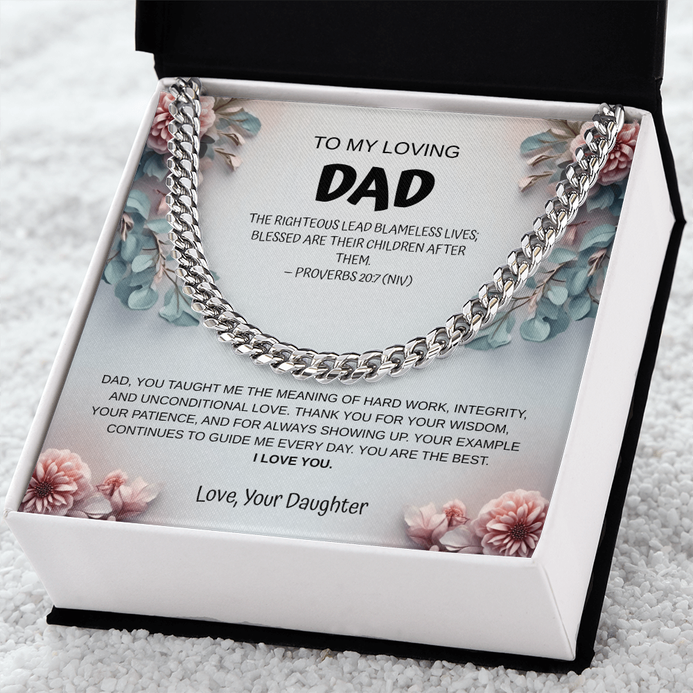 To My Loving Dad Necklace From Daughter