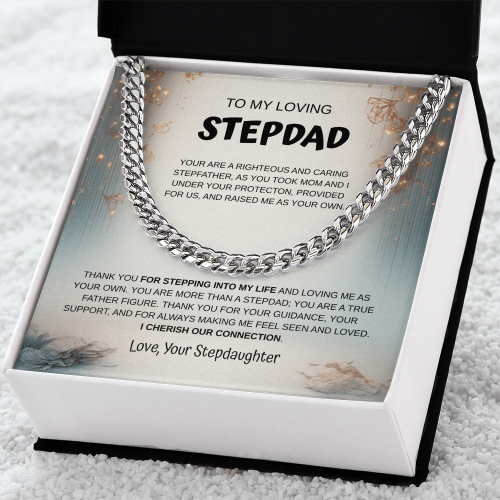 My Loving Stepdad Cuban Link Necklace From Stepdaughter