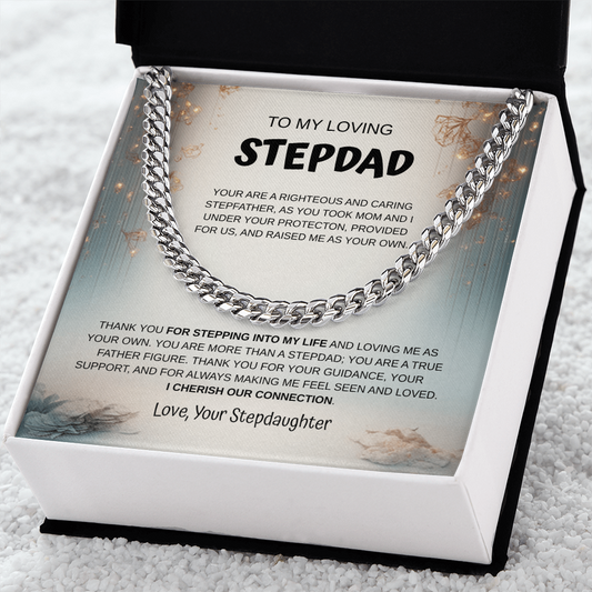 My Loving Stepdad Cuban Link Necklace From Stepdaughter