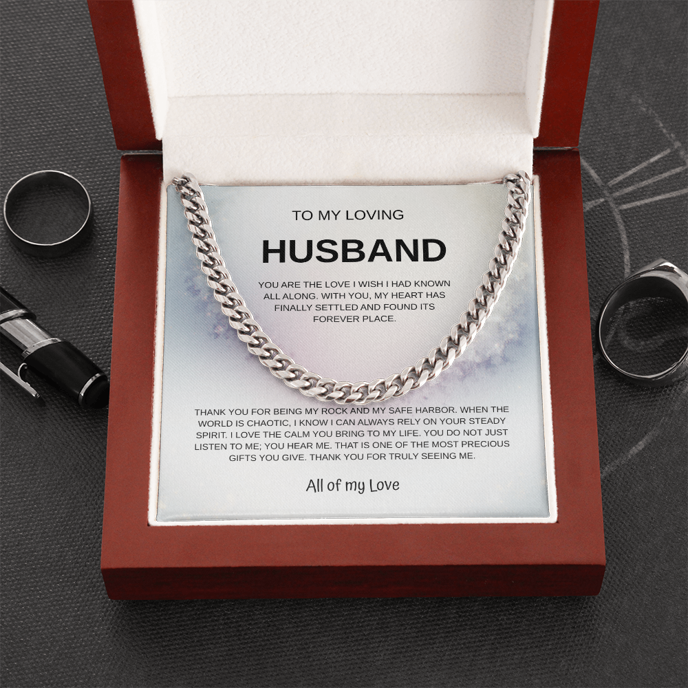 To My Loving Husband Cuban Link Necklace