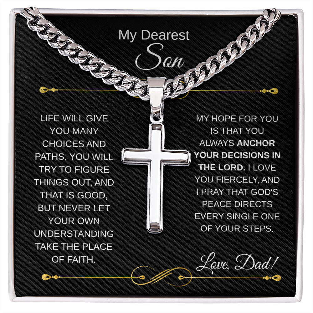 My Dearest Son with Cuban Link Chain