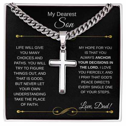 My Dearest Son with Cuban Link Chain