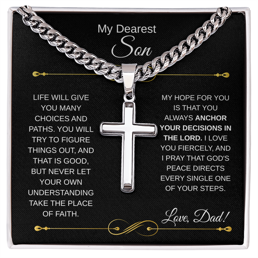 My Dearest Son with Cuban Link Chain