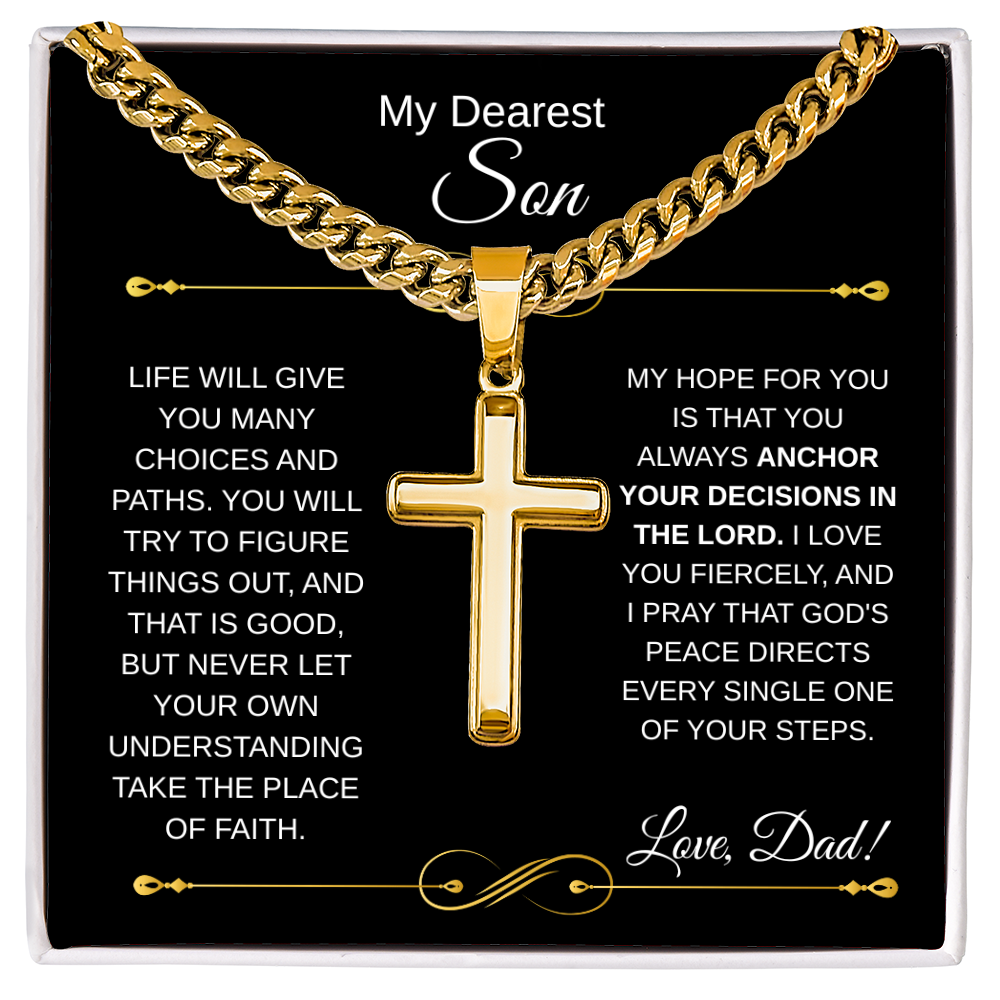 My Dearest Son with Cuban Link Chain