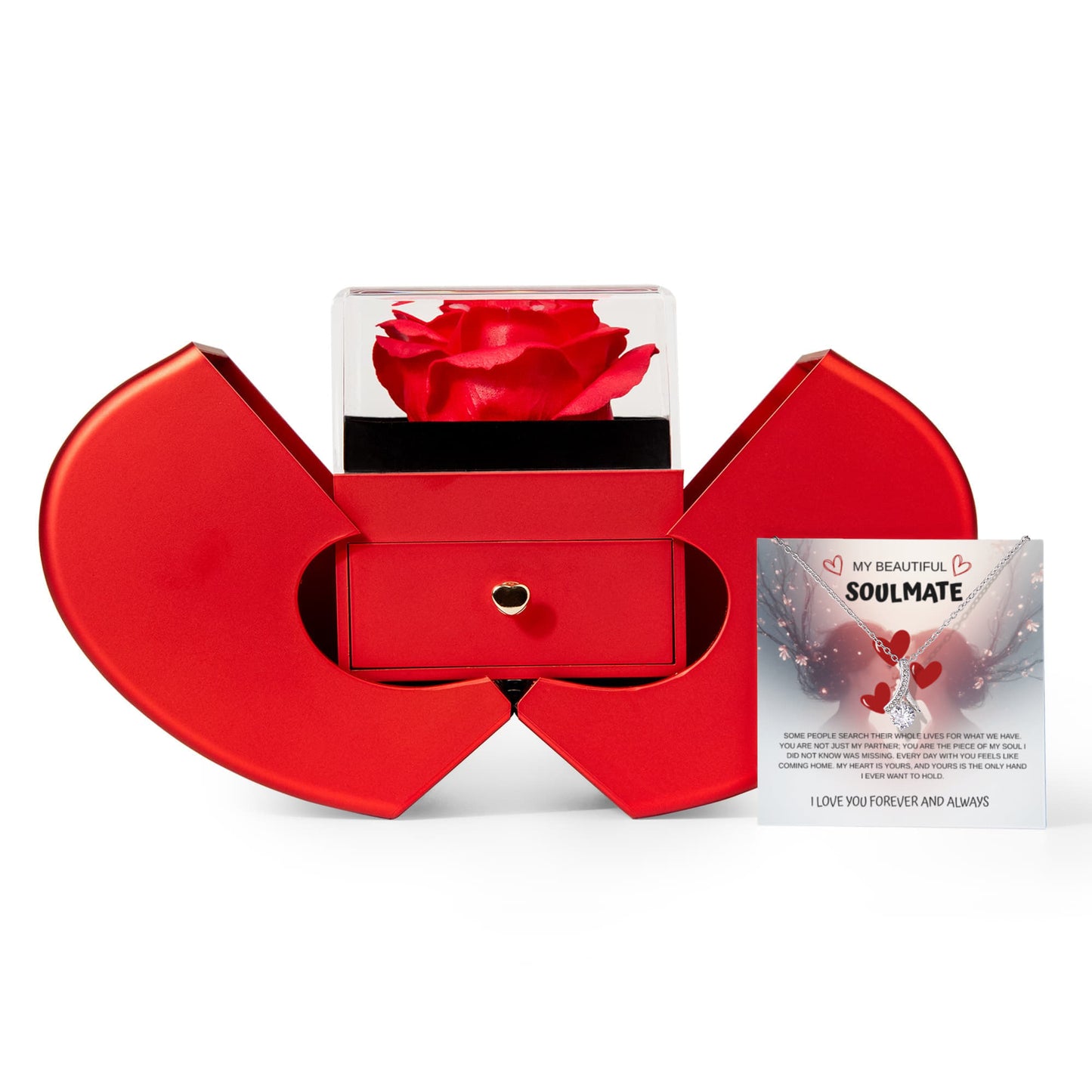 My Beautiful Soulmate Necklace & Heart Box Gift Set