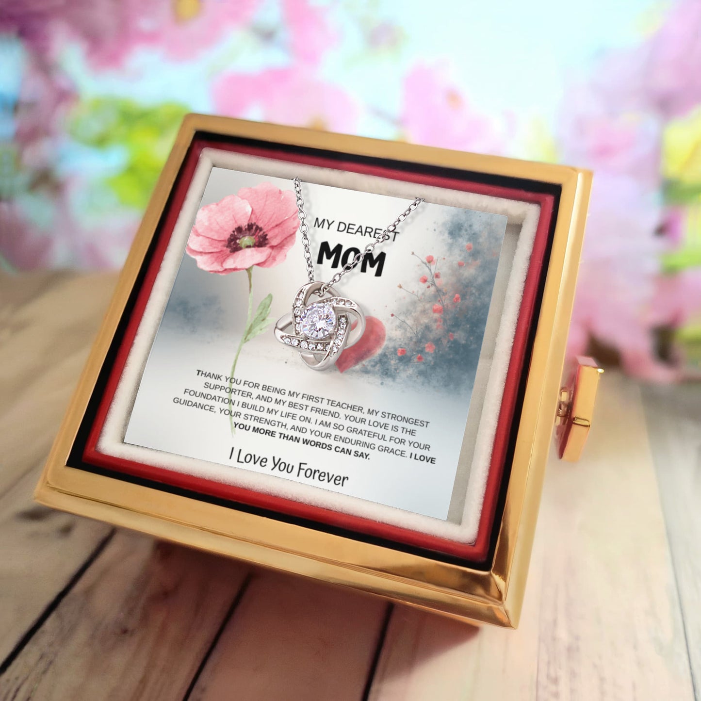 My Dearest Mom's Love Knot Necklace