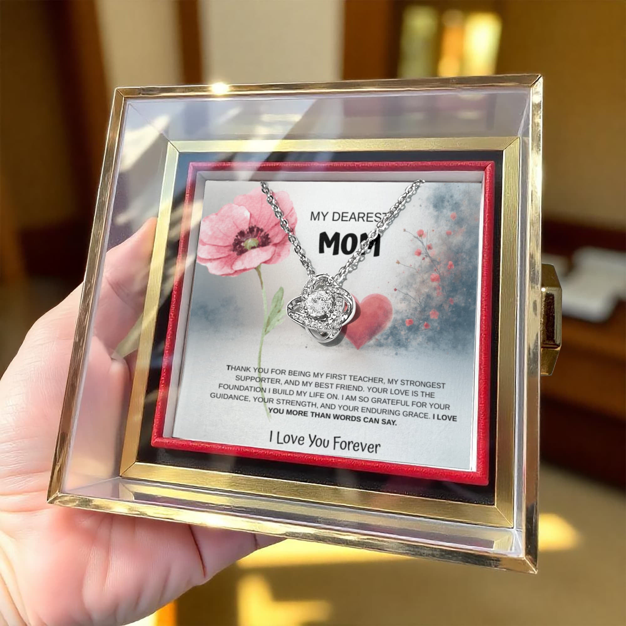 My Dearest Mom's Love Knot Necklace